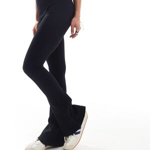 ASOS Black Ribbed Flare Pants